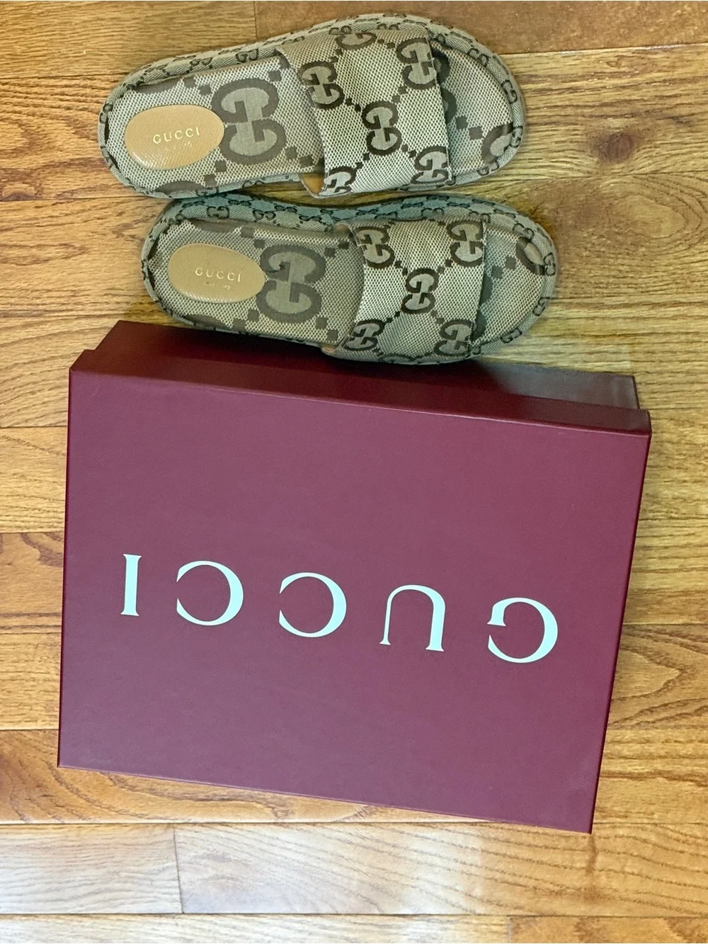 Valentino Burgundy and White Logo Shoe Box